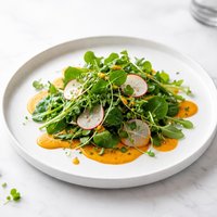 Spring Greens with Orange Curry Dressing