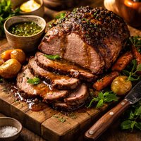 Spring Lamb with Minted Gravy