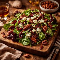 Spring Mix Toasted Pecans Cranberries and Stilton with Sherry