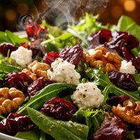 Spring Mix with Walnuts Cranberries and Goat Cheese