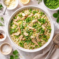 Spring Pea and Roast Chicken Risotto