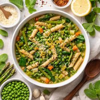 Spring Pea Sto with Whole Wheat Penne