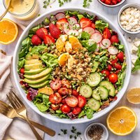 Spring Sunshine Salad with Citrus Parmesan Dressing