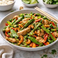 Springtime Chicken and Cashew Stir Fry