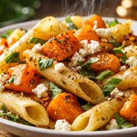 Squash and Feta Penne Pasta