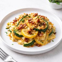 Squash Casserole with Cheese and Bacon