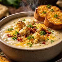 St Louis Bread Company Cauliflower Soup with Cheddar Toasts