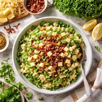 Stamppot with Curly Endive Lettuce and Cheese
