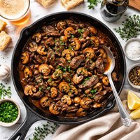 Steak and Ale Sauteed Mushrooms