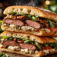 Steak and Boursin Sandwiches