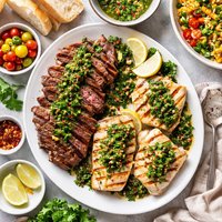 Steak and Halibut Chimichurri