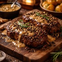 Steak Au Poivre Steaks with Crushed Peppercorns