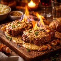 Steak Flambe Moutarde