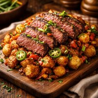 Steak Topped Spicy Potatoes 5fix
