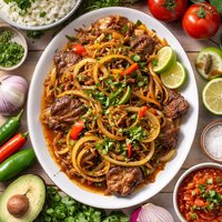 Steak with Onions Bistec Encebollado