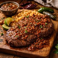 Steak with Three Chile Sauce