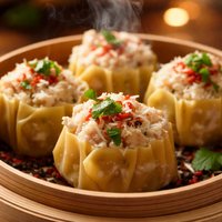 Steamed Chicken and Coconut Shumai Dim Sum