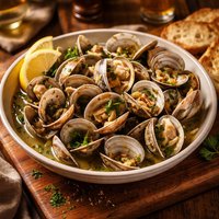 Steamed Clams with Sherry Garlic Herbs