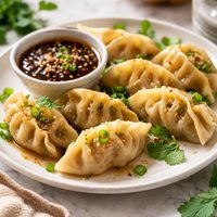 Steamed Dumplings with Ginger Hoisin Sauce