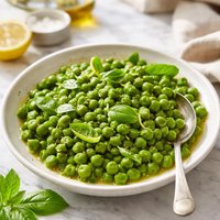 Steamed English Peas with Basil Butter