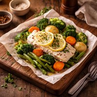 Steamed Fish and Vegetables for One