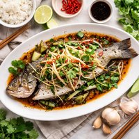 Steamed Fish with Ginger and Onions