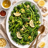 Steamed Greens with Lemon and Garlic