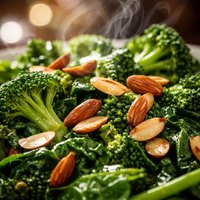 Steamed Greens with Toasted Almonds