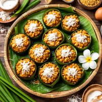 Steamed Palm Sugar Custards