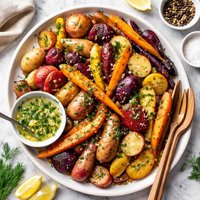 Steamed Root Vegetables with Dill Butter