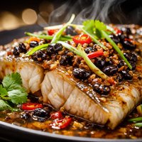 Steamed Sea Bass with Black Bean Sauce