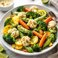 Steamed Vegetables with Chile Lime Butter