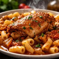 Stewed Chicken and Macaroni Kotopoulo Me Makaronia
