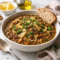 Stewed Lentils with Cabbage