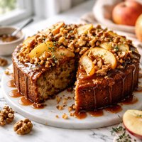 Sticky Apple Walnut Cake