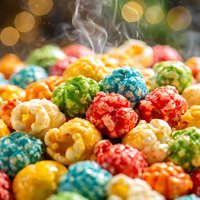 Sticky Colorful Popcorn Low Fat