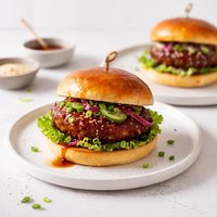 Sticky Soy and Maple Pork Burgers