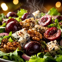 Stilton and Cherry Salad with Cinnamon Dressing