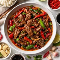 Stir Fried Beef in Spicy Hunan Sauce