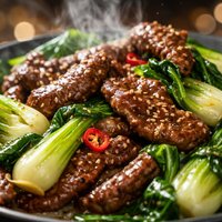 Stir Fried Beef with Bok Choy
