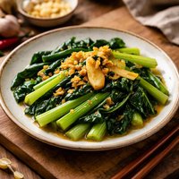 Stir Fried Choy Sum with Ginger and Garlic