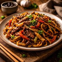 Stir Fried Rice Noodles with Black Bean Sauce