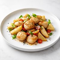 Stir Fried Scallops and Apples