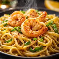 Stir Fried Shrimp with Lemon Sauce Scallion Noodles
