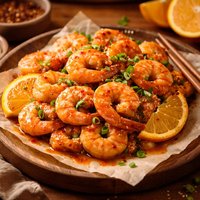 Stir Fried Shrimp with Spicy Orange Sauce