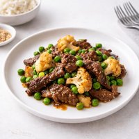 Stir Fry Beef with Cauliflower and Peas