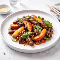 Stir Fry Beef with Nectarines