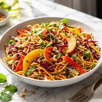 Stir Fry Sweet and Spicy Peachy Slaw
