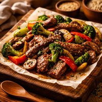 Stirfry Steamed with Sirloin Strips