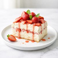 Strawberries and Cream Angel Cake No Bake